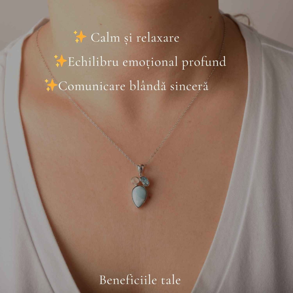 Colier Argint 925 cu Larimar – Calm si Energie Feminina [3]