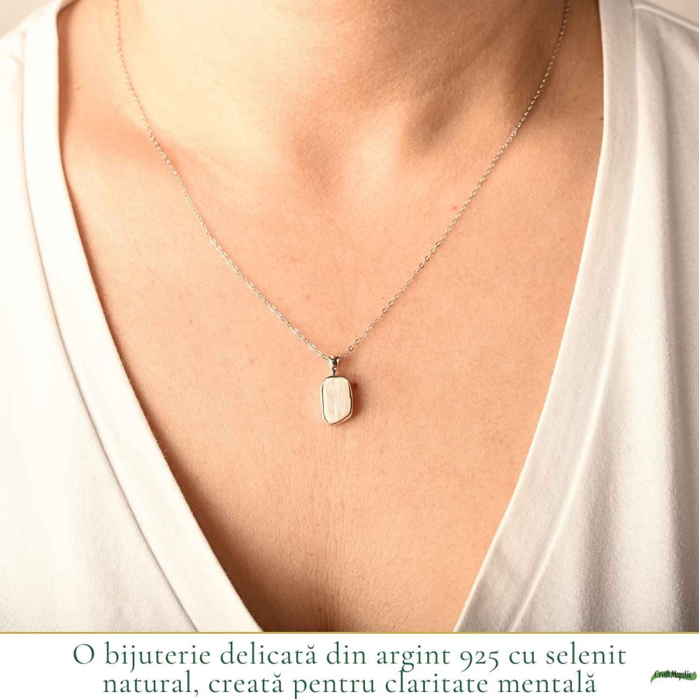 Colier Argint 925 cu Selenit – Claritate si Echilibru Spiritual [2]