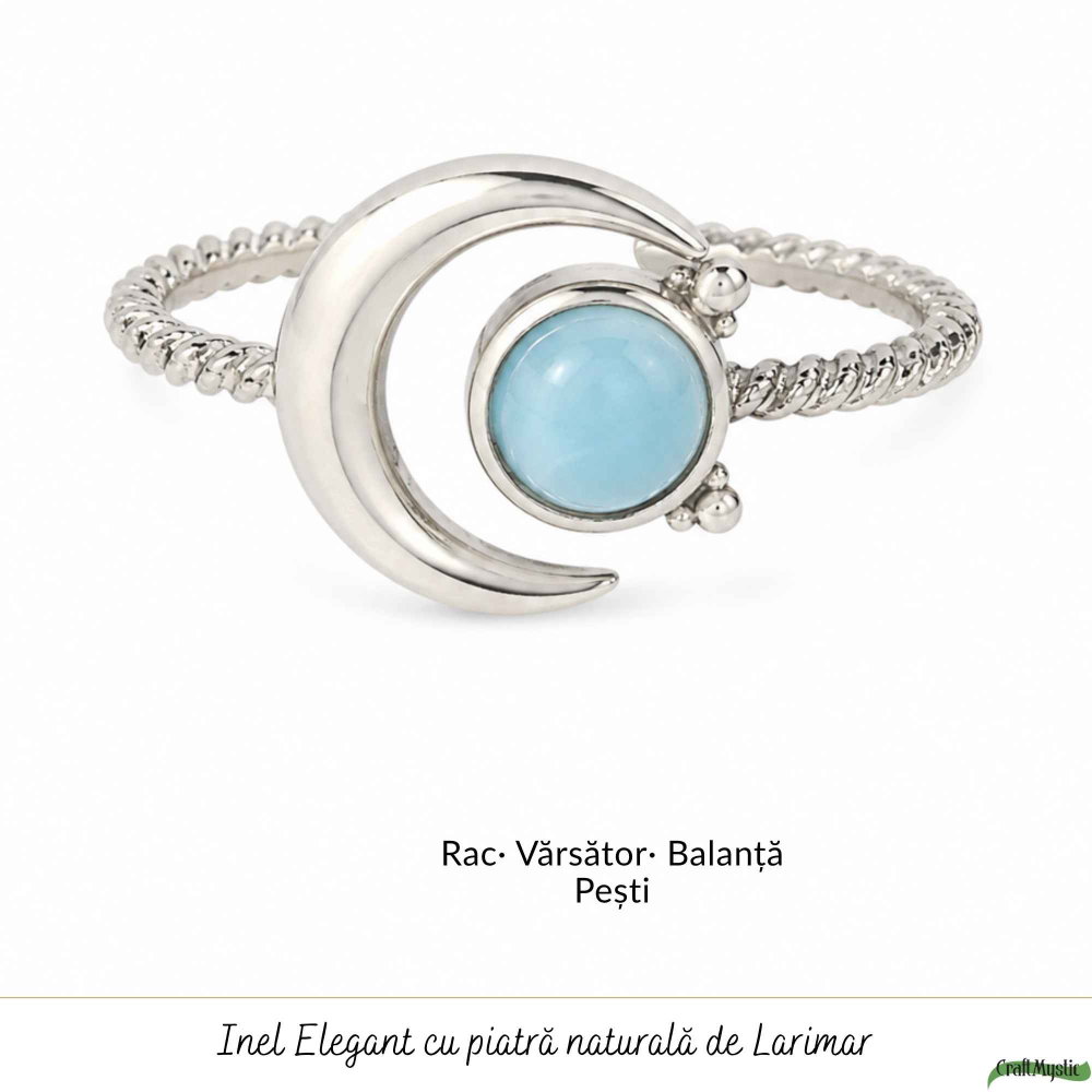 Inel Argint 925 cu Larimar Semiluna – Calm Interior si Eleganta Feminina [5]