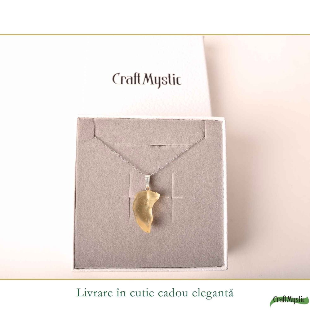 Colier Argint 925 cu Piatra Desertului Libian Brut – Claritate si Energie Solara [6]