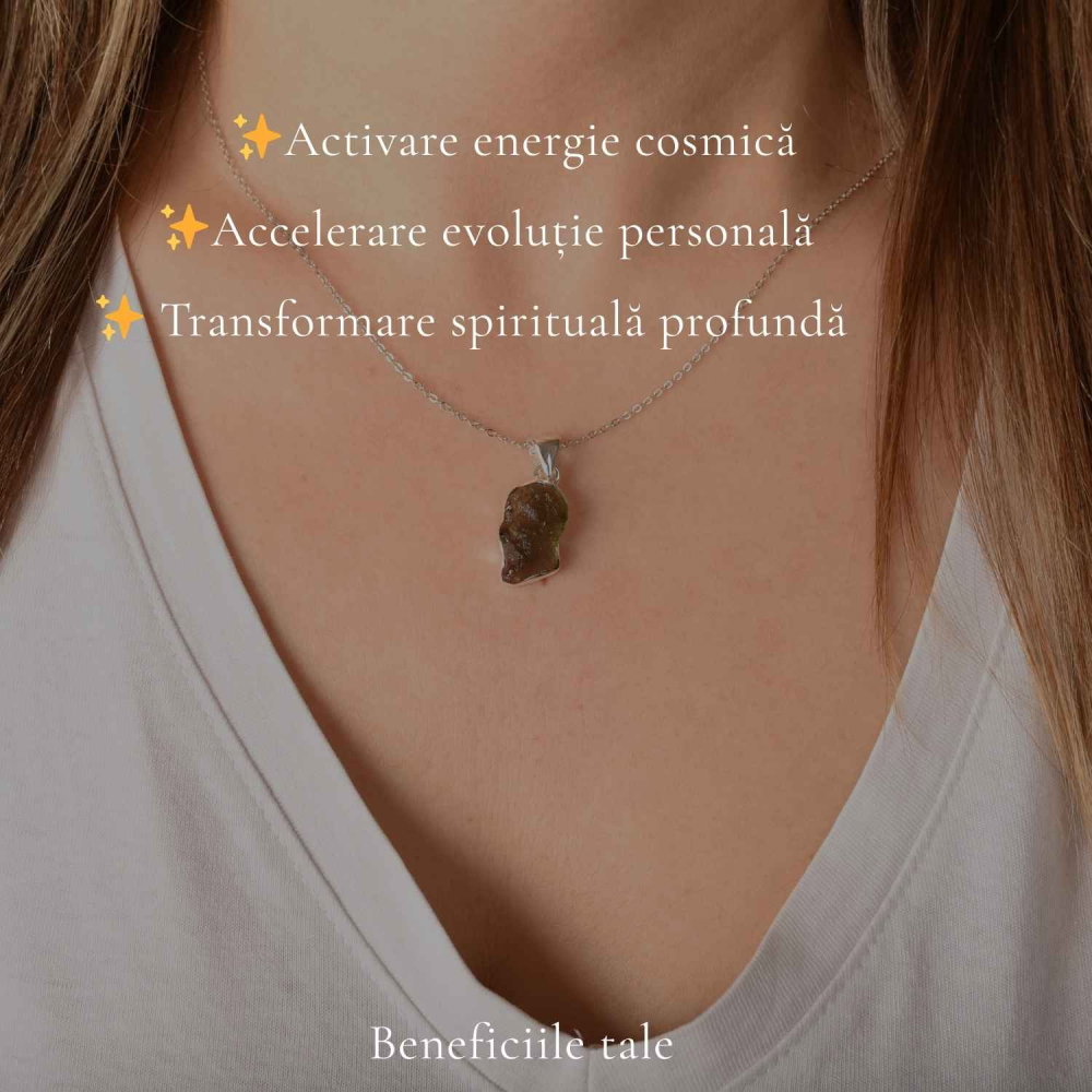 Colier argint 925 cu moldavit brut neregulat – energie si claritate interioara [3]