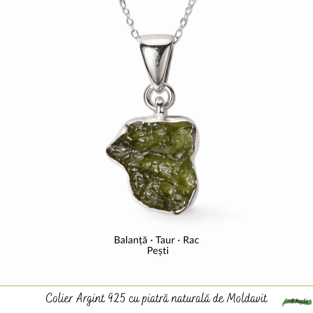 Colier argint 925 cu moldavit brut neregulat – energie si transformare autentica [5]