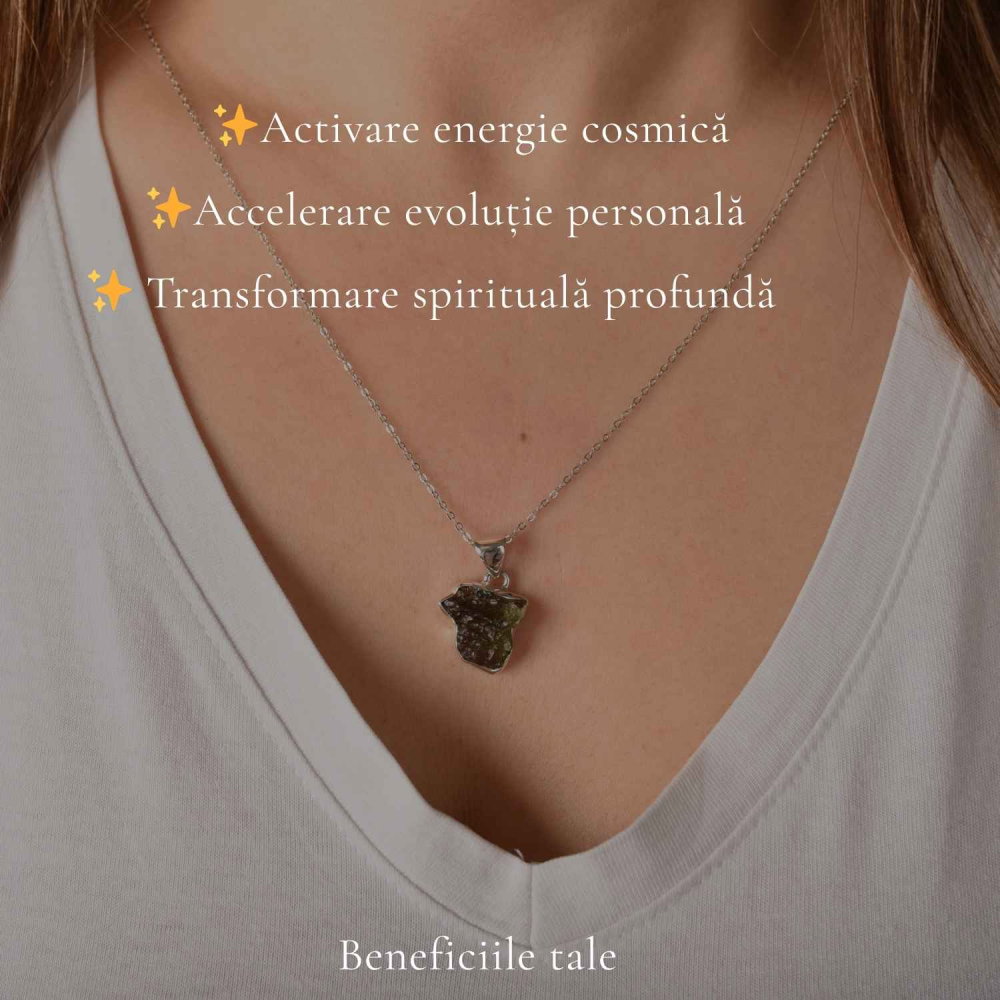 Colier argint 925 cu moldavit brut neregulat – energie si transformare autentica [3]