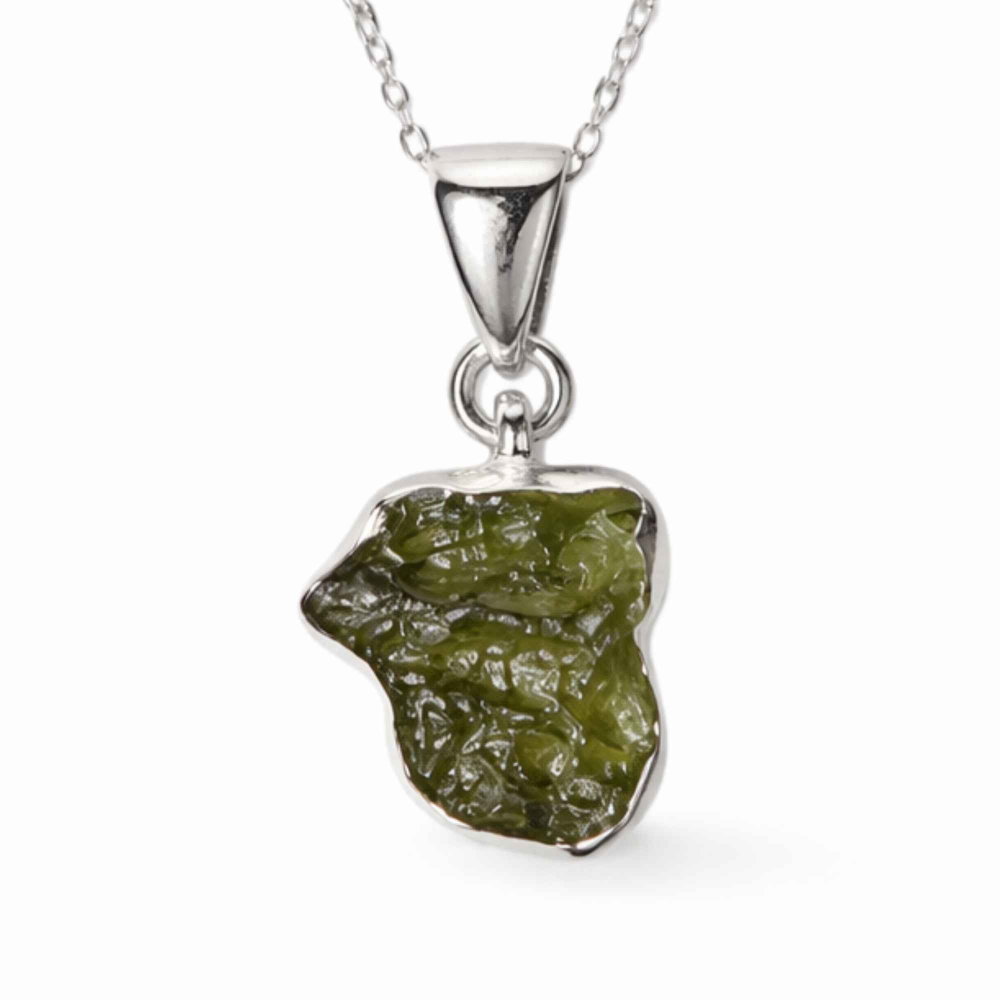 Colier argint 925 cu moldavit brut neregulat – energie si transformare autentica [1]