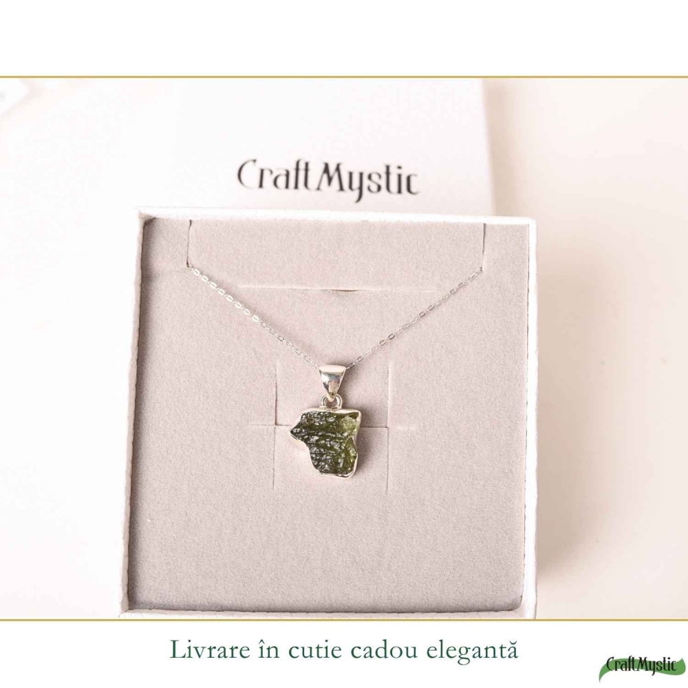 Colier argint 925 cu moldavit brut neregulat – energie si transformare autentica [6]