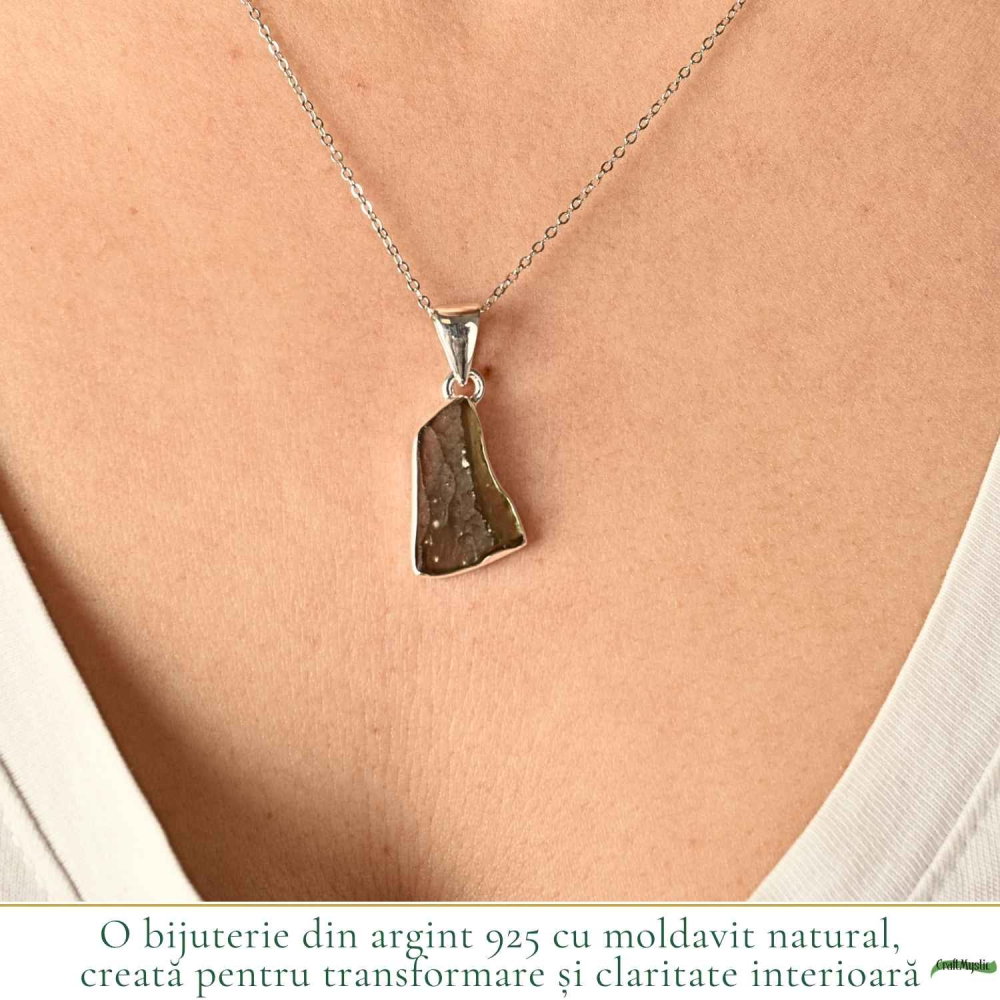 Colier argint 925 cu moldavit brut neregulat – transformare si energie autentica [2]
