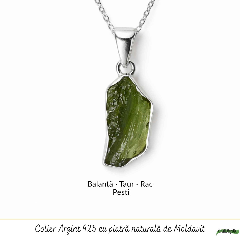 Colier argint 925 cu moldavit brut neuniform – claritate si transformare interioara [5]