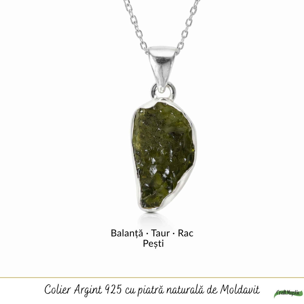 Colier Moldavit Brut Neuniform Argint 925 – Transformare si Claritate Interioara [5]