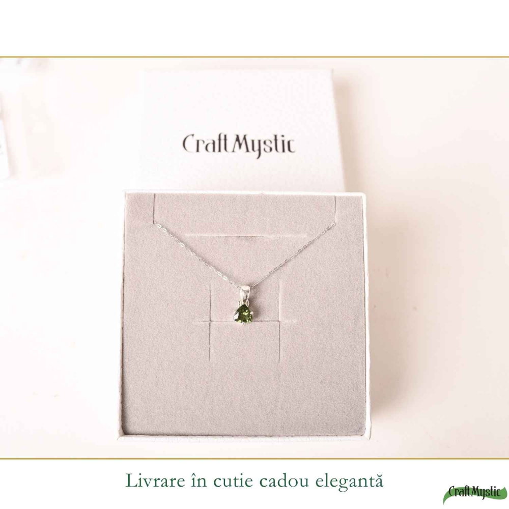 Colier Argint 925 cu Moldavit Fatetat Triunghi – Claritate si Energie Transformatoare [6]