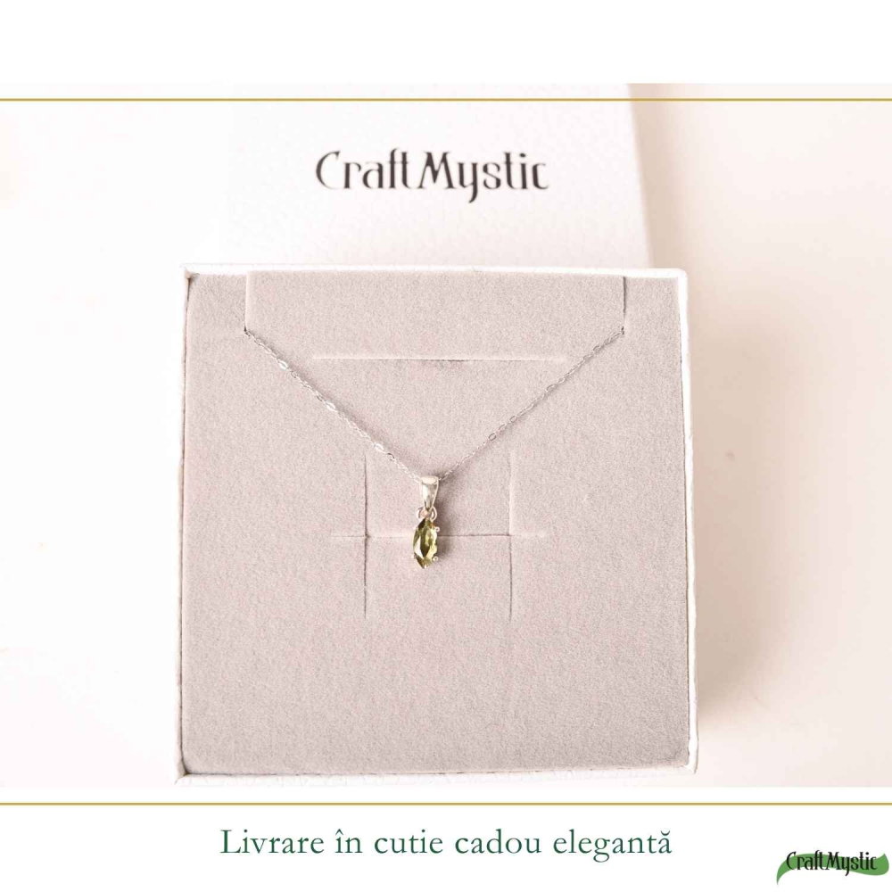 Colier Argint 925 cu Moldavit Fatetat Delica – Transformare si Claritate [6]