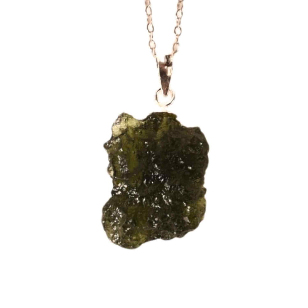 Colier Argint 925 cu Moldavit natural brut 2.2 g –sprijin discret pentru reflecție si calm [1]