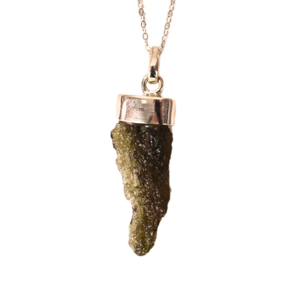 Colier Argint 925 cu Moldavit natural brut 2.6 g – Simbol al Schimbarii Conetiente si Echilibrului Emotional [1]