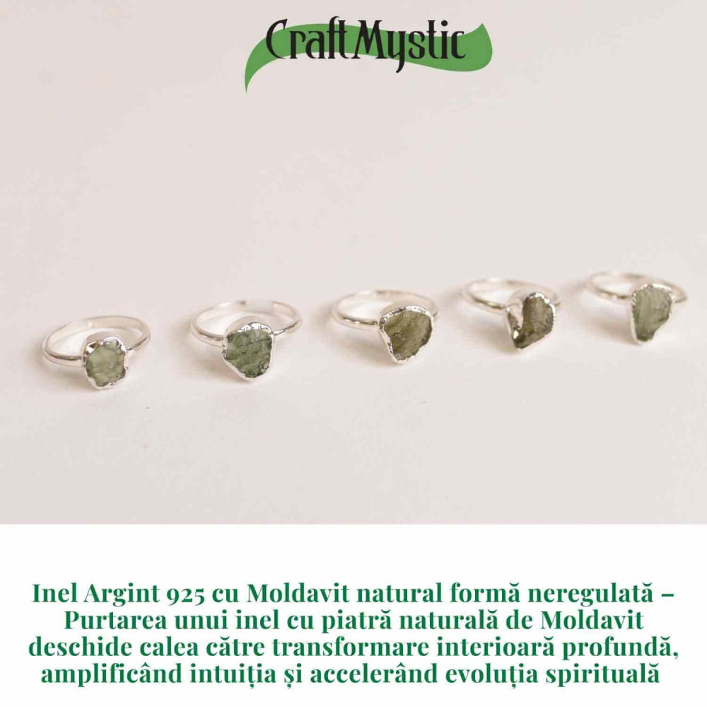 Inel argint 925 cu Moldavit natural - forma neregulata [3]