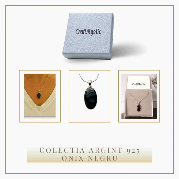Colier argint 925 cu Onix NegruColier argint 925 cu Onix Negru - Protectie si Eleganta - Protecție și Eleganță [8]