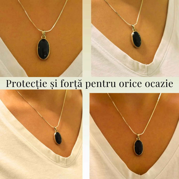 Colier argint 925 cu Onix NegruColier argint 925 cu Onix Negru - Protectie si Eleganta - Protecție și Eleganță [3]