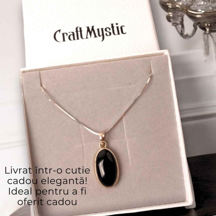 Colier argint 925 cu Onix NegruColier argint 925 cu Onix Negru - Protectie si Eleganta - Protecție și Eleganță [6]