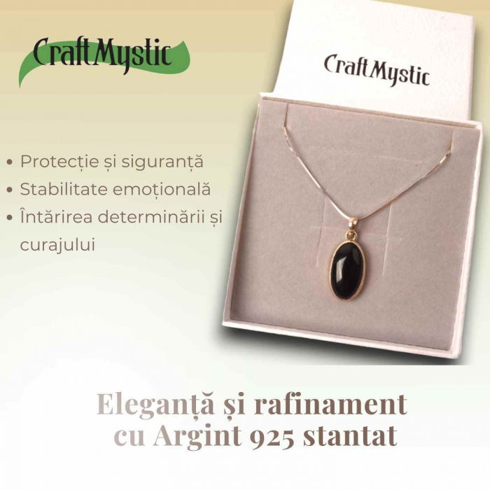 Colier argint 925 cu Onix NegruColier argint 925 cu Onix Negru - Protectie si Eleganta - Protecție și Eleganță [4]