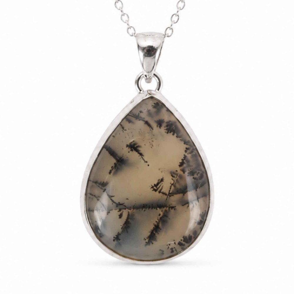 Colier Argint 925 cu Opal Dendritic – Echilibru si Claritate Interioara [1]