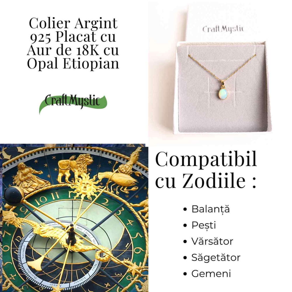 Colier Argint 925 Aur 18K cu Opal Etiopian – Claritate si Intuitie [4]
