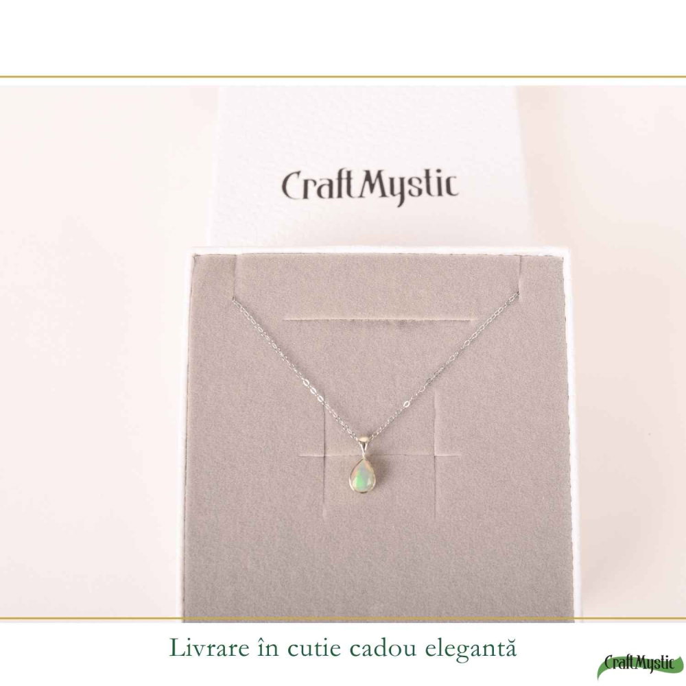 Colier Argint 925 cu Opal Etiopian Lacrima – Intuitie si Echilibru Emotional [6]