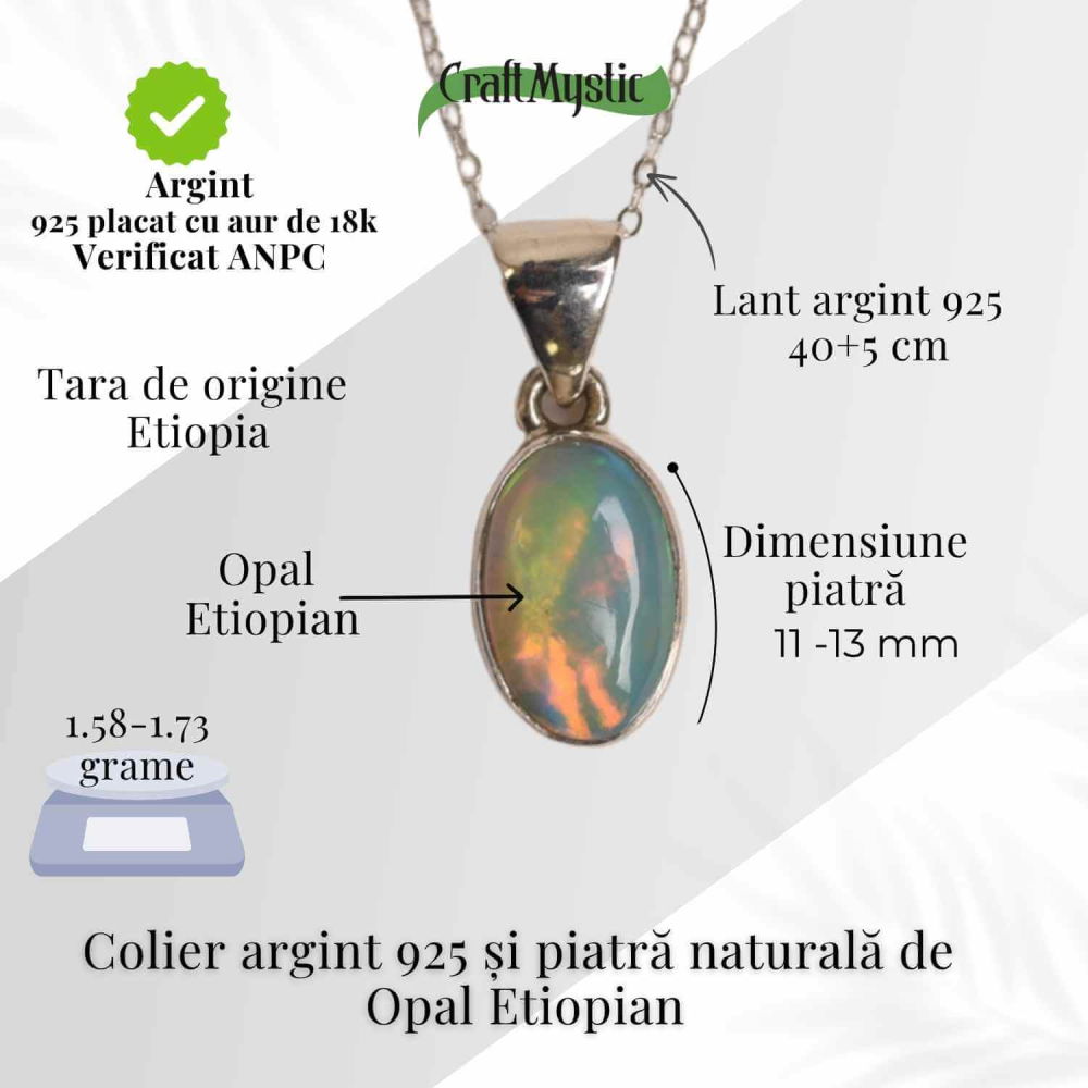 Colier argint 925 cu Opal Etiopian oval – Lumina care renaste din tine [4]