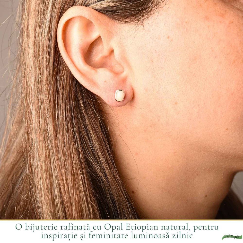 Cercei Argint 925 cu Opal Etiopian Natural – Eleganta si Energie Luminoasa [2]