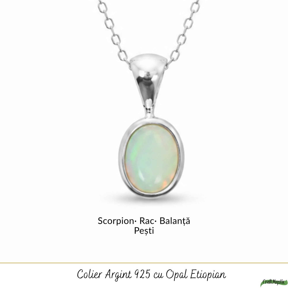 Colier Argint 925 cu Opal Etiopian Oval – Intuitie si Energie Pozitiva [5]