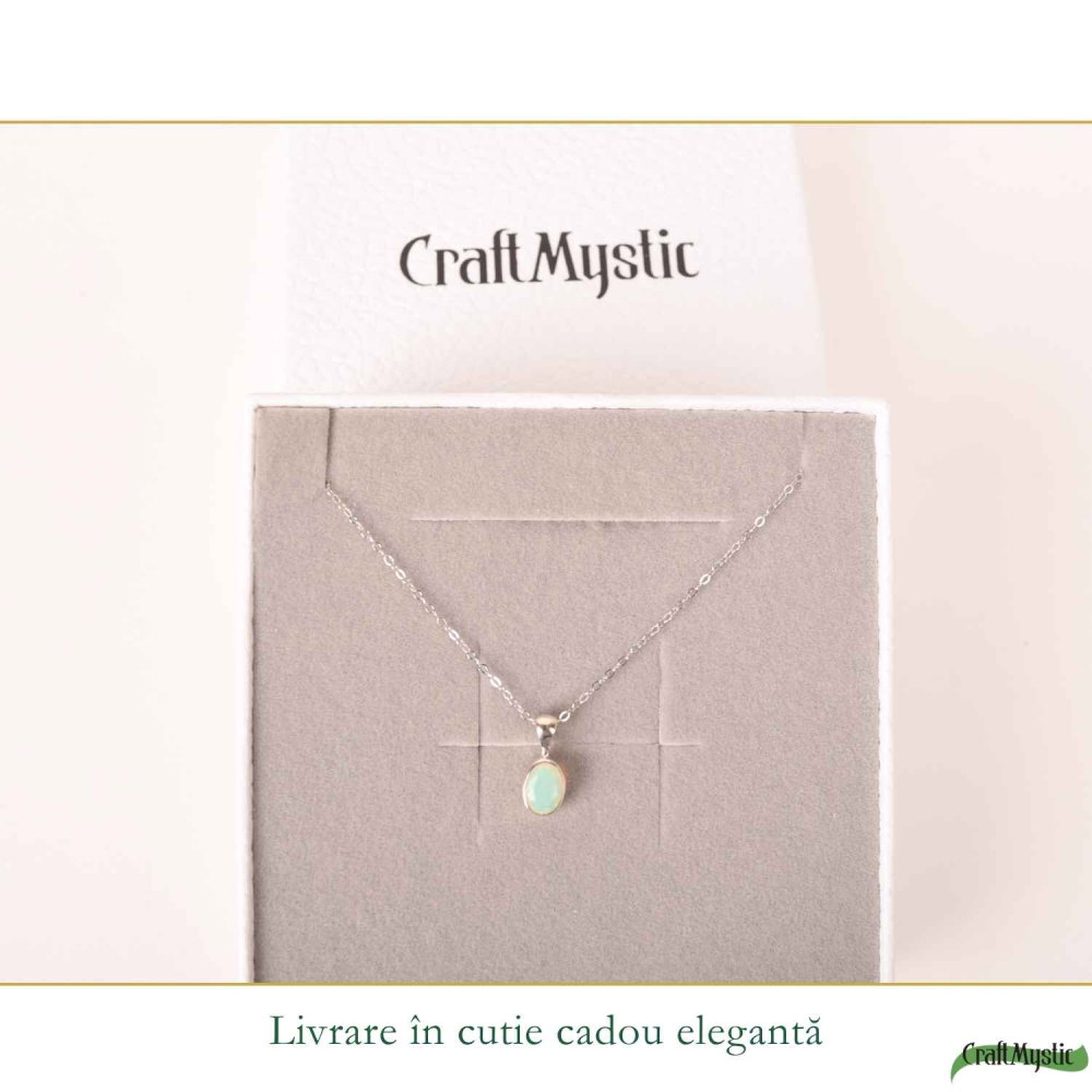 Colier Argint 925 cu Opal Etiopian Oval – Intuitie si Energie Pozitiva [6]