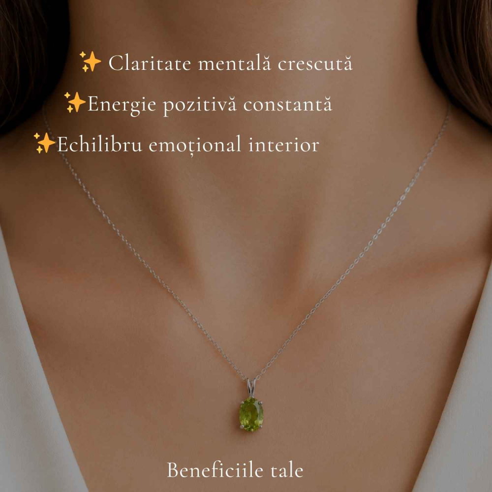 Colier Peridot Oval din Argint 925 – Prosperitate si Energie Pozitiva [3]