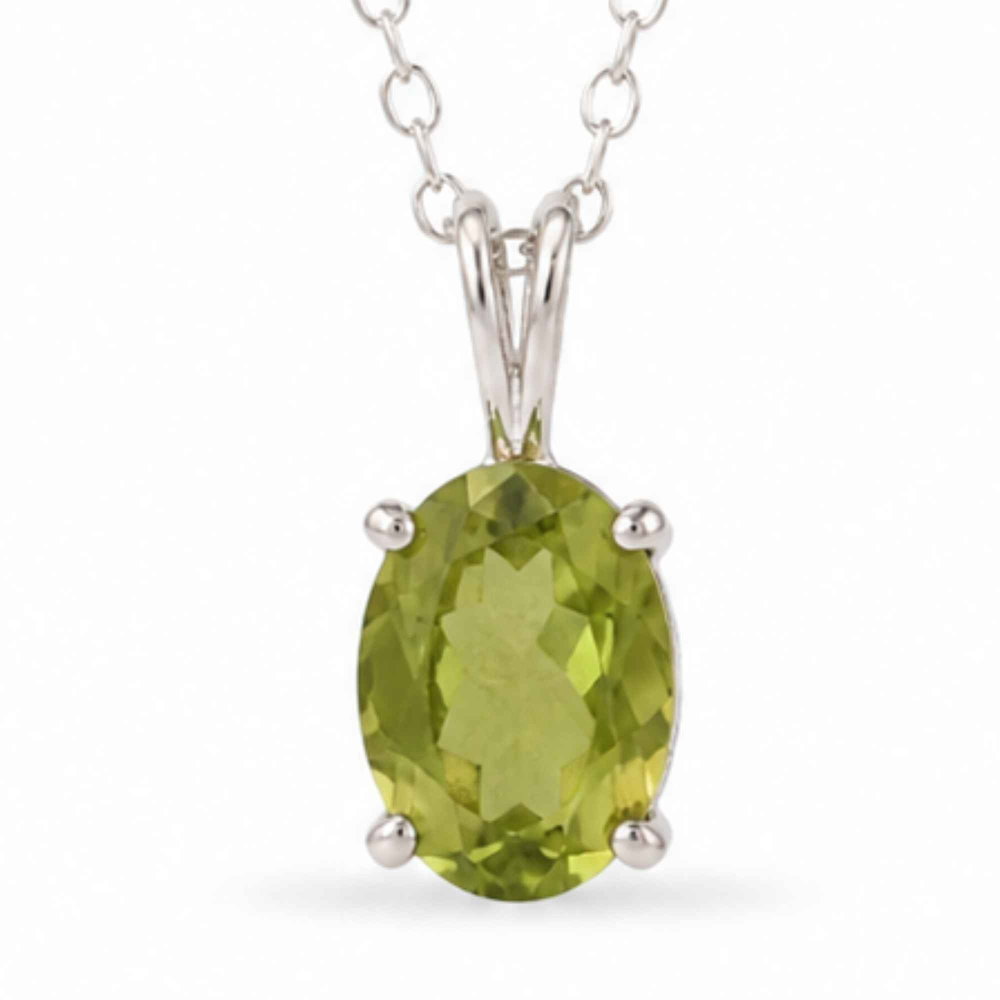 Colier Peridot Oval din Argint 925 – Prosperitate si Energie Pozitiva [1]