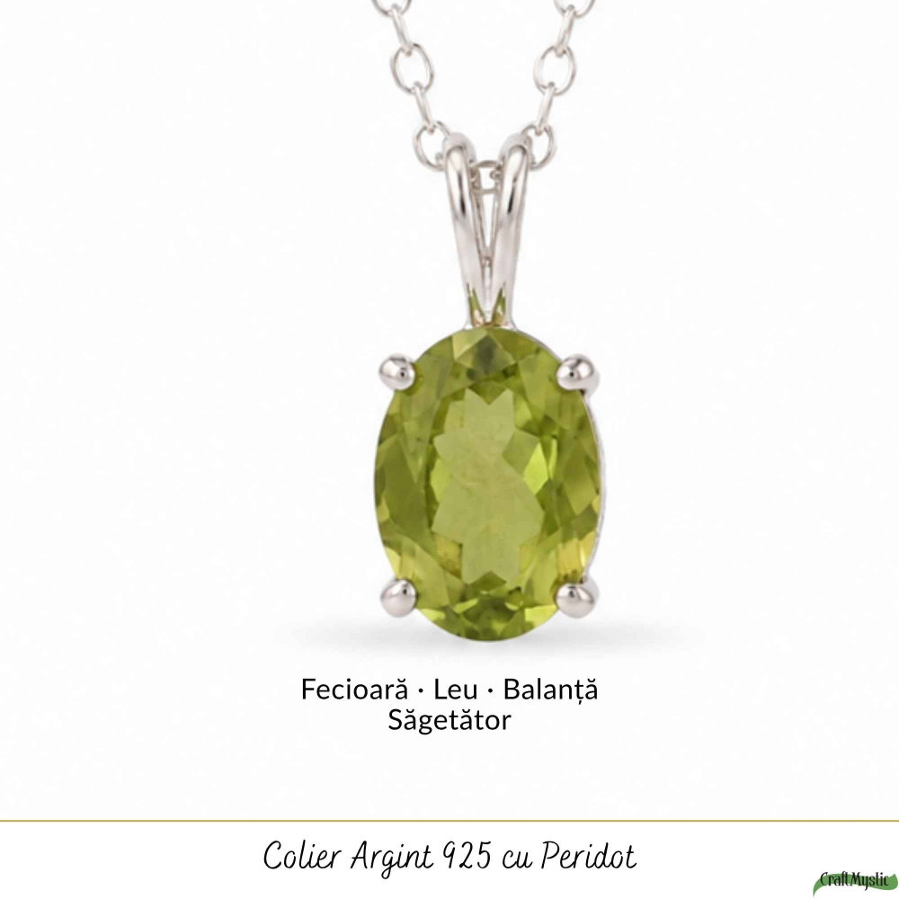 Colier Peridot Oval din Argint 925 – Prosperitate si Energie Pozitiva [5]