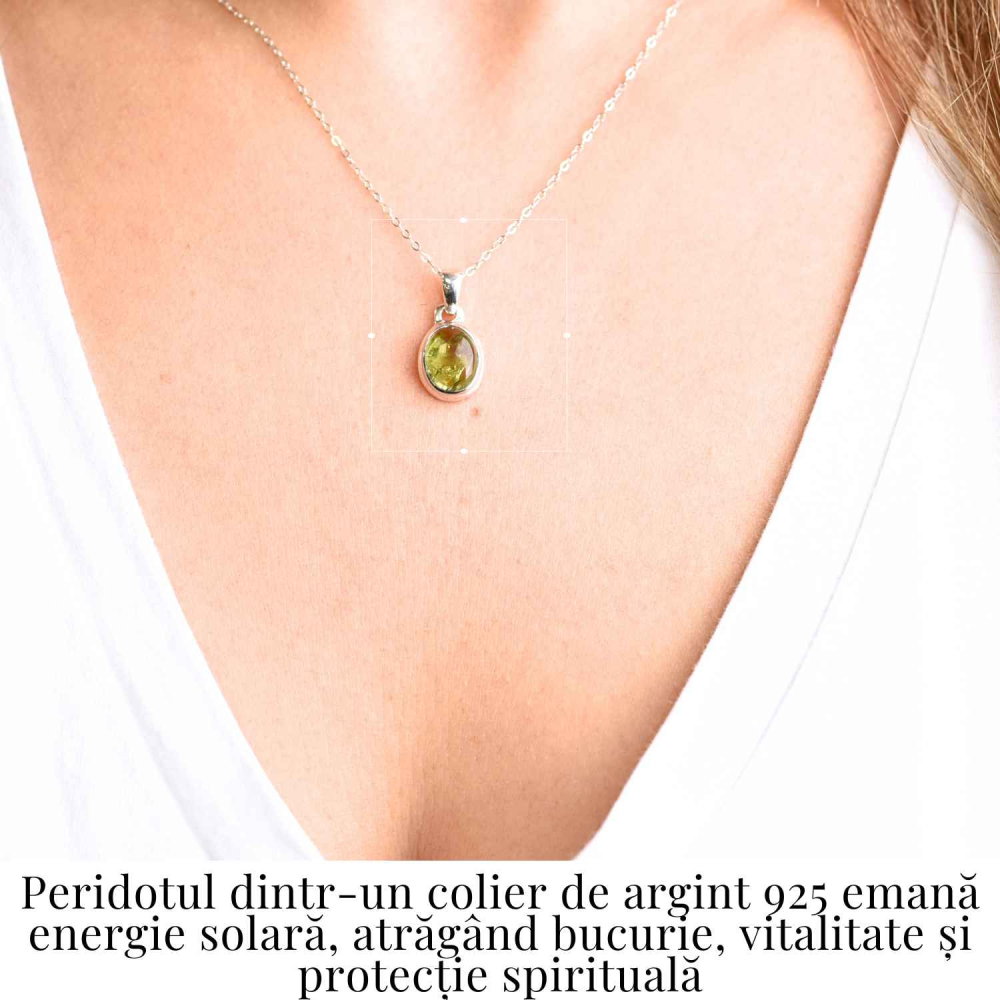 Colier Argint 925 cu Peridot Natural Oval – Lumina Interioara si Energie Pozitiva [2]