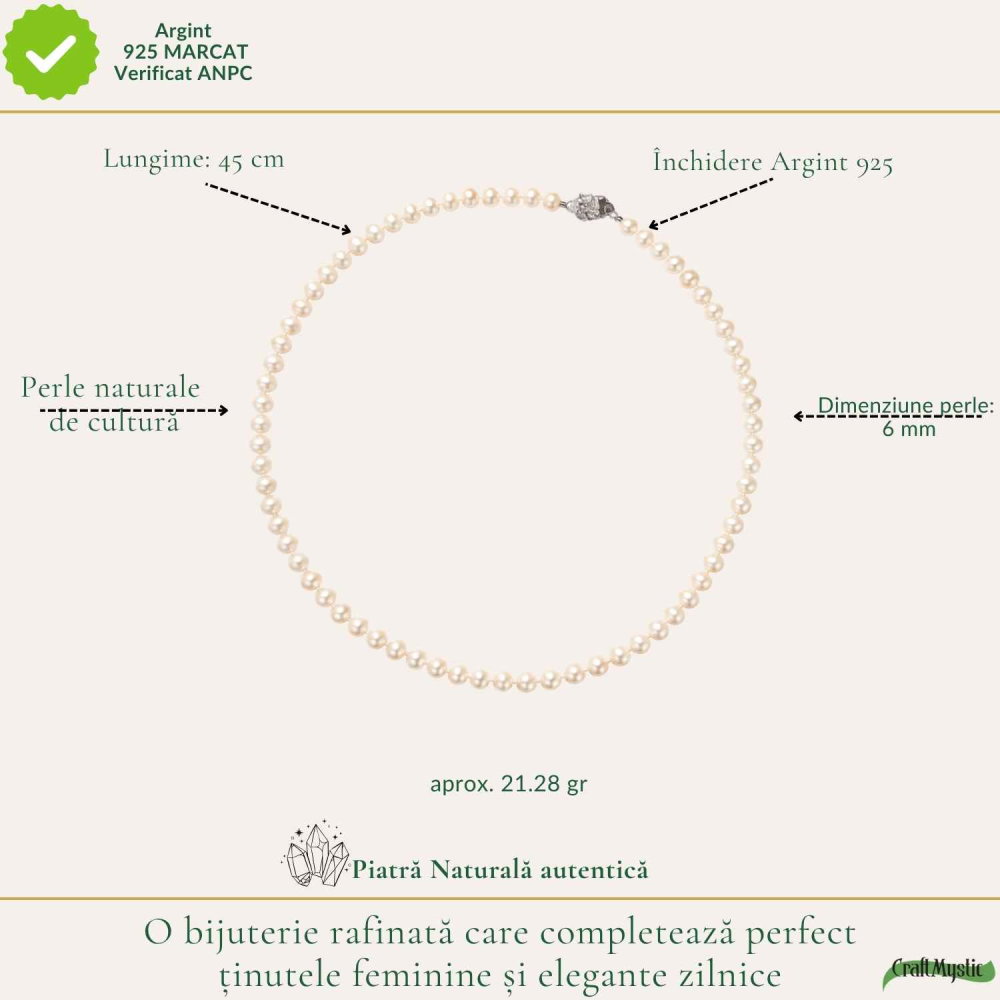 Colier Argint 925 cu Perle Naturale de Cultura – Delicatete si Eleganta Feminina [4]