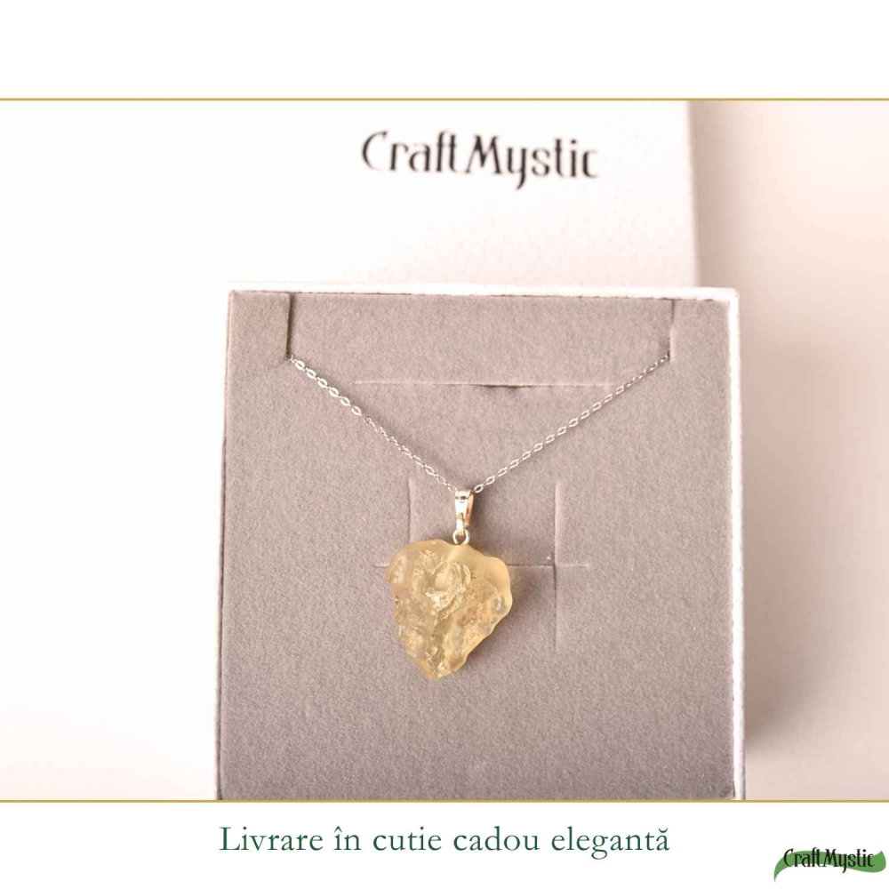 Colier Argint 925 cu Piatra Desertului Libian Neuniforma – Claritate si Protectie [6]