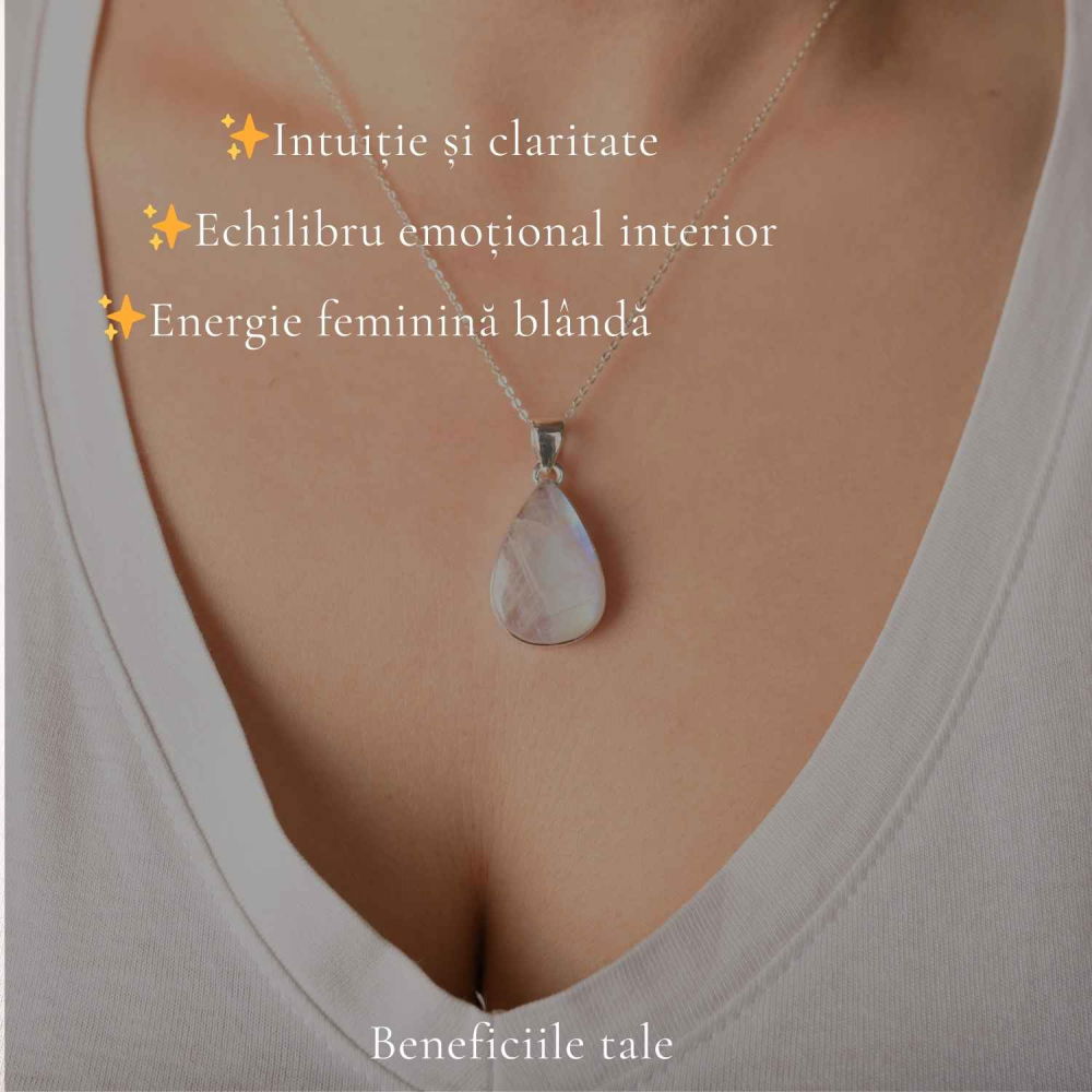 Colier Argint 925 cu Piatra Lunii Lacrima – Intuitie si Feminitate Eleganta [3]