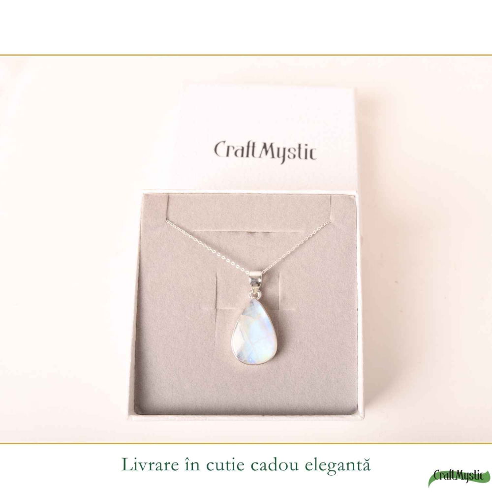 Colier Argint 925 cu Piatra Lunii Lacrima – Intuitie si Feminitate Eleganta [6]