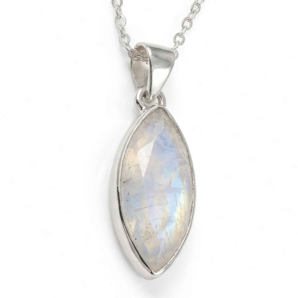 Colier Argint 925 cu Piatra Lunii Fatetata Delica – Feminitate si Echilibru Interior [1]