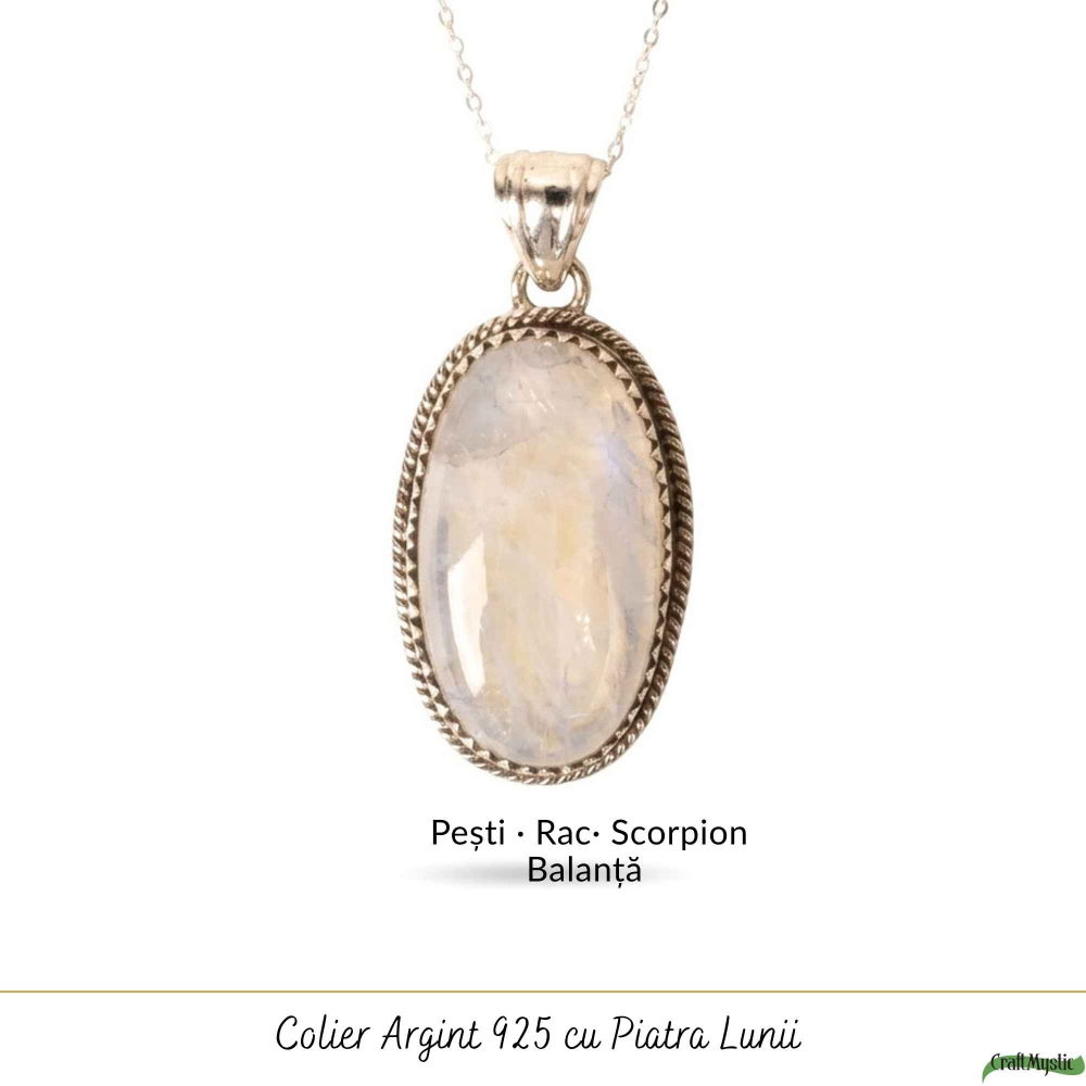 Colier Argint 925 cu Piatra Lunii Oval Mare – Echilibru si Intuitie Profunda [5]