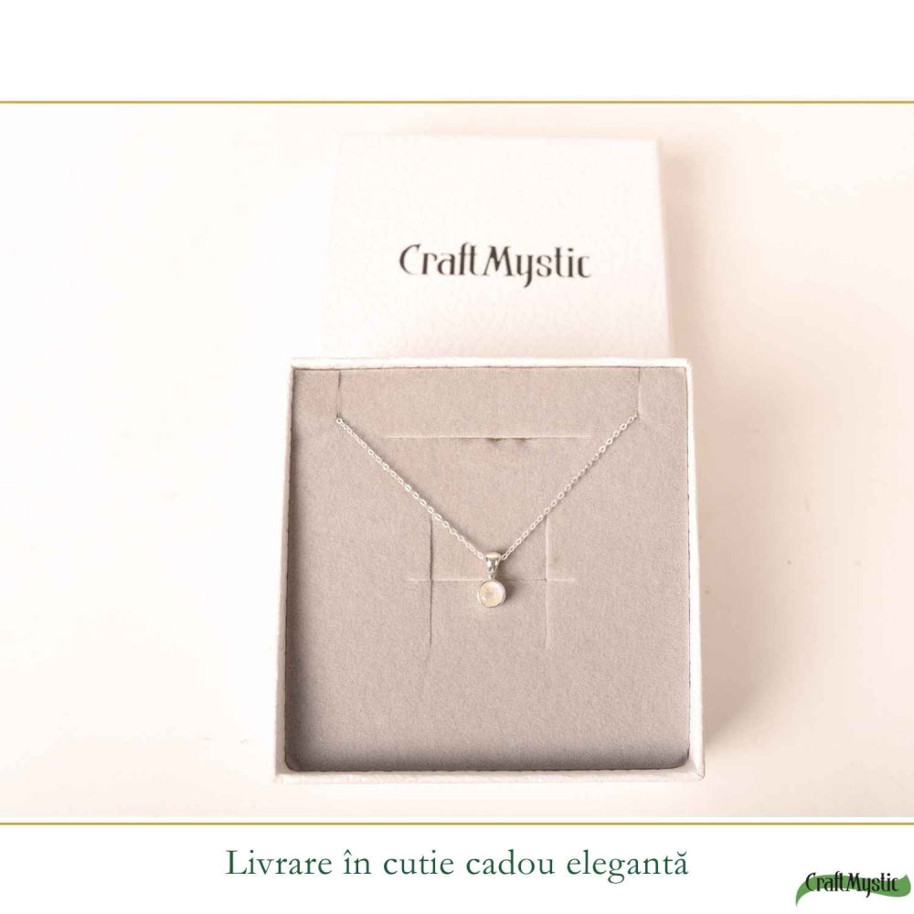 Colier Argint 925 cu Piatra Lunii Rotund – Echilibru si Intuitie Zilnica [6]