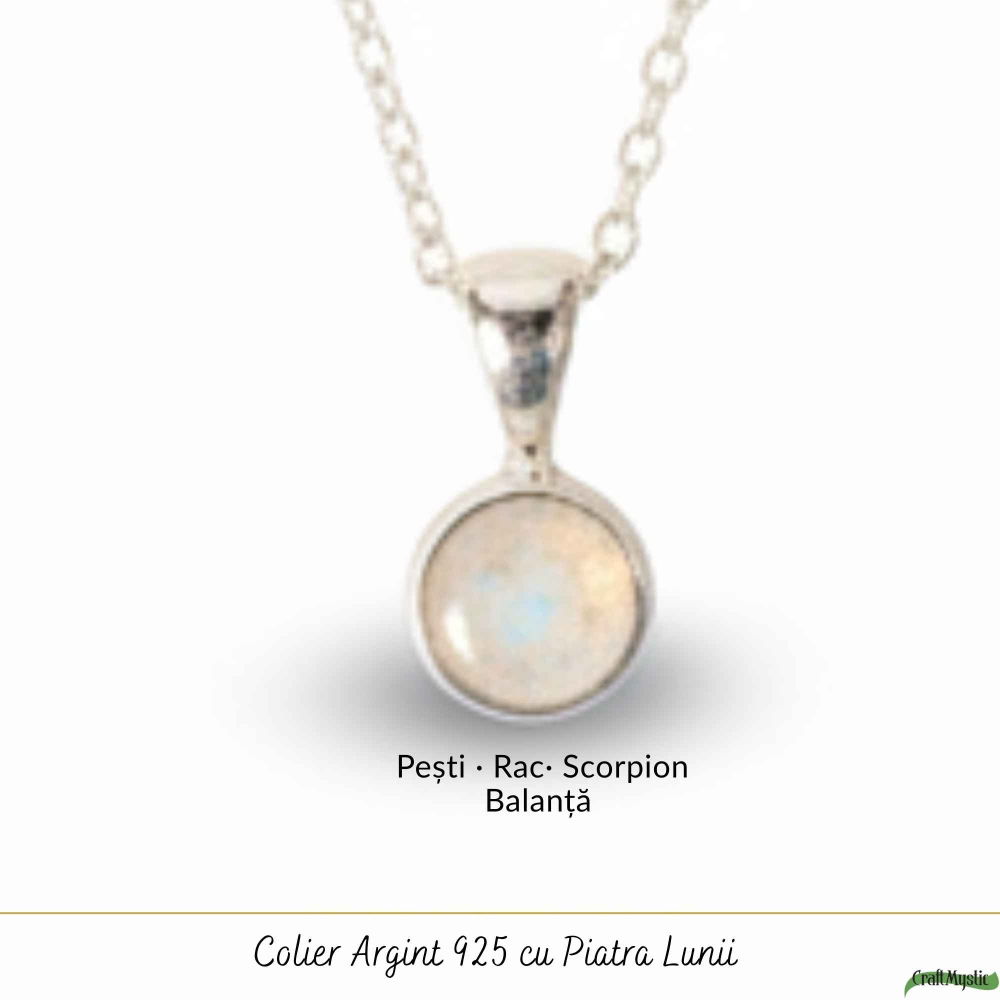 Colier Argint 925 cu Piatra Lunii Rotund – Echilibru si Intuitie Zilnica [5]