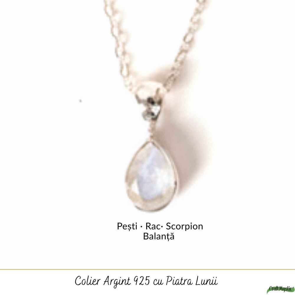 Colier Argint 925 cu Piatra Lunii Lacrima fatetat– Delicatete si Intuitie Feminina [5]