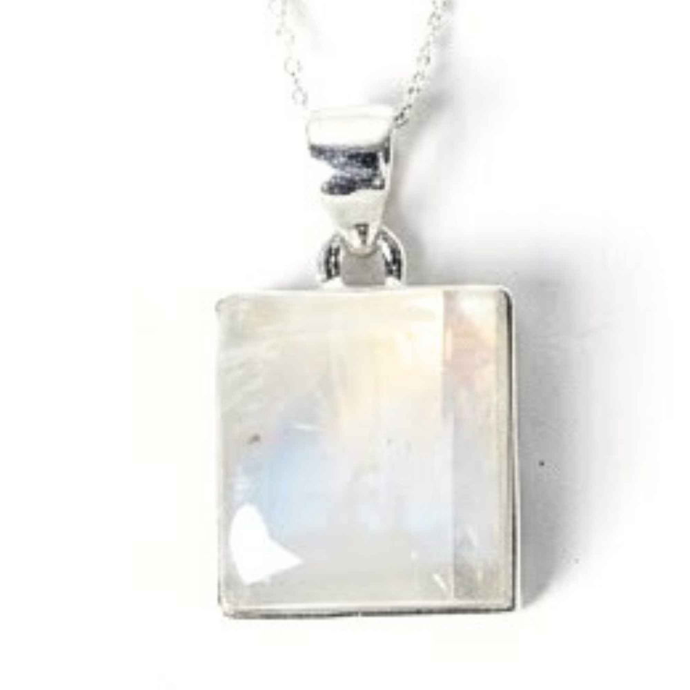 Colier Argint 925 cu Piatra Lunii Patrat – Echilibru si Intuitie Naturala [1]