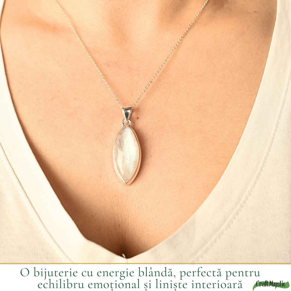 Colier Argint 925 cu Piatra Lunii Delica – Intuitie si Feminitate Naturala [2]
