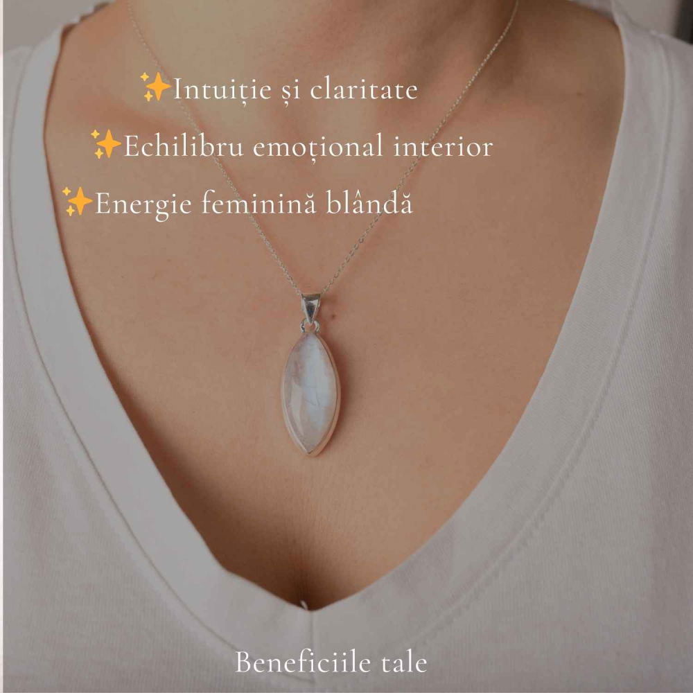 Colier Argint 925 cu Piatra Lunii Delica – Intuitie si Feminitate Naturala [3]