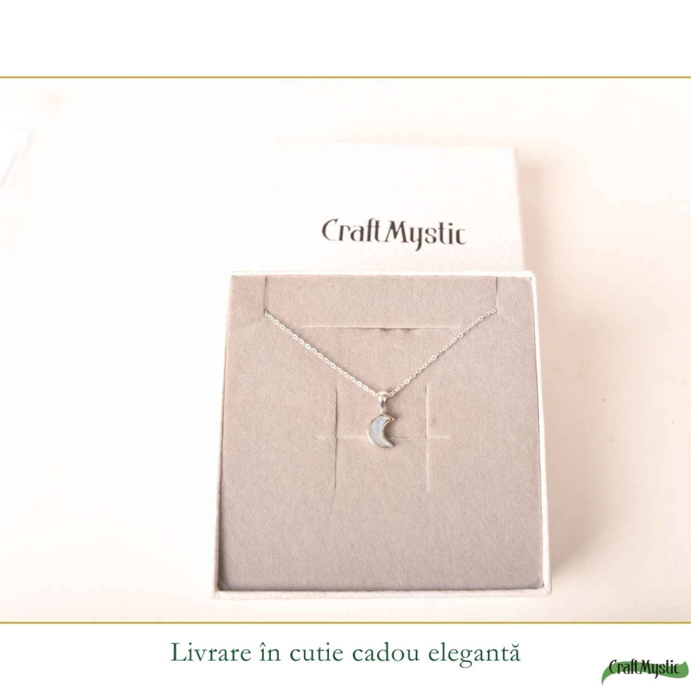 Colier Argint 925 cu Piatra Lunii Semiluna – Intuitie si Energie Lunara [6]