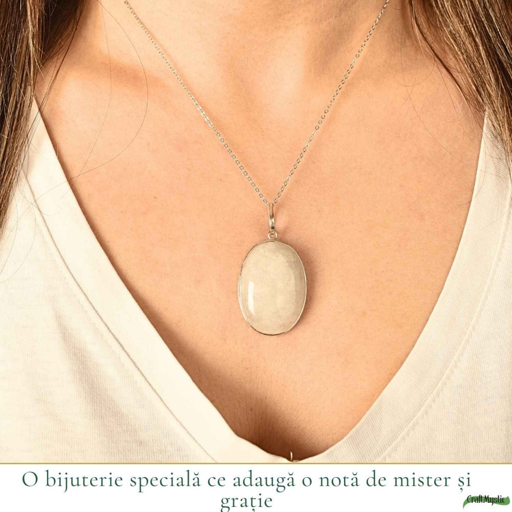 Colier argint 925 piatra lunii oval – intuitie si echilibru interior [2]