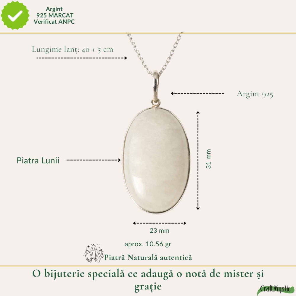 Colier argint 925 piatra lunii oval – intuitie si echilibru interior [4]