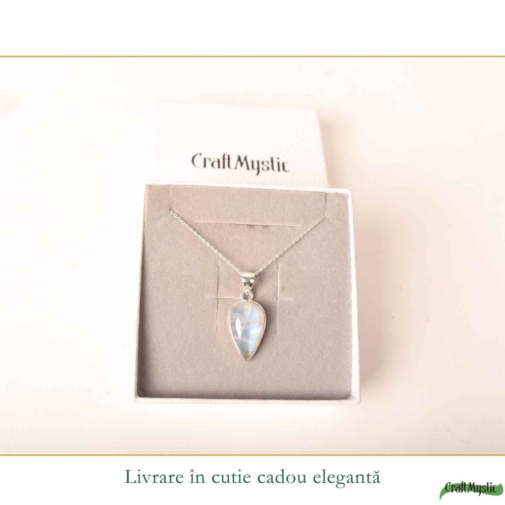 Colier Argint 925 cu Piatra Lunii Lacrima – Intuitie si Echilibru Feminin [6]
