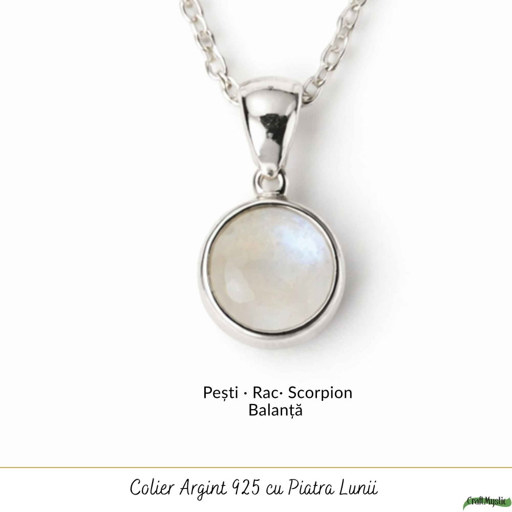 Colier Argint 925 cu Piatra Lunii Rotund – Echilibru si Intuitie Zilnica [5]