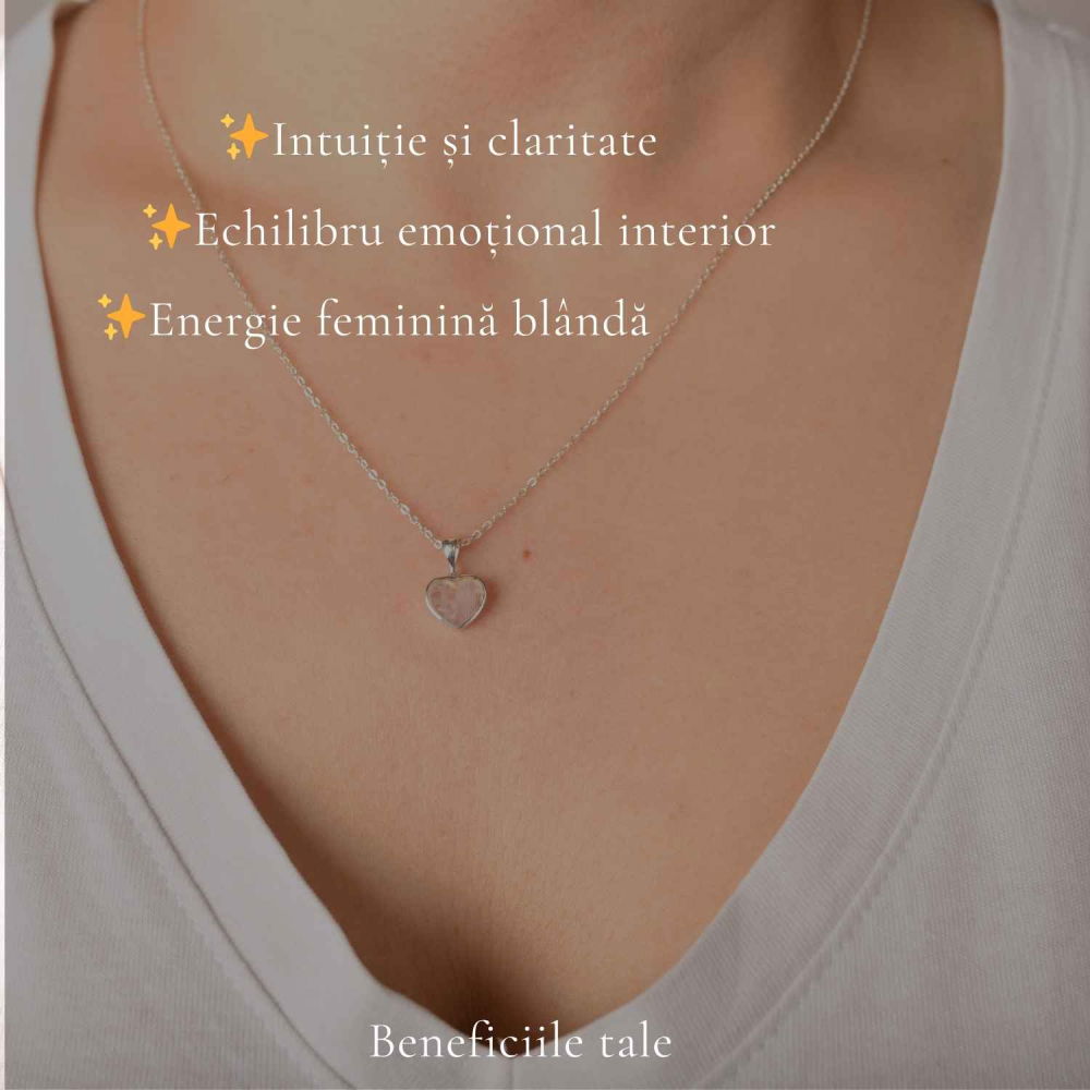 Colier Argint 925 cu Piatra Lunii Inima – Iubire si Echilibru Emotional [3]